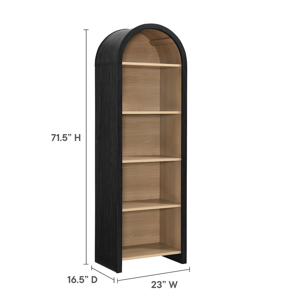 Evie Arched Narrow Bookcase Display Cabinet. Picture 3