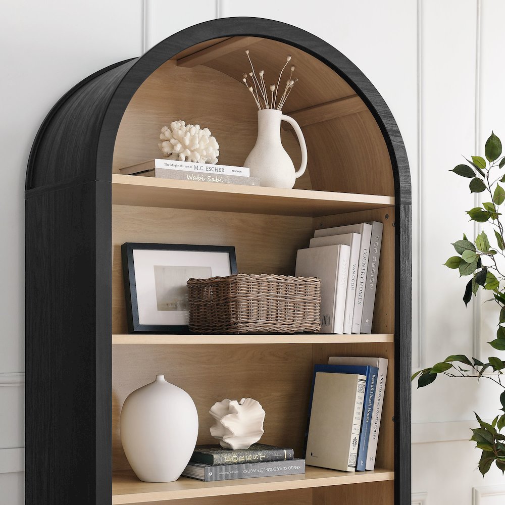Evie Arched Wide Bookcase Display Cabinet. Picture 8