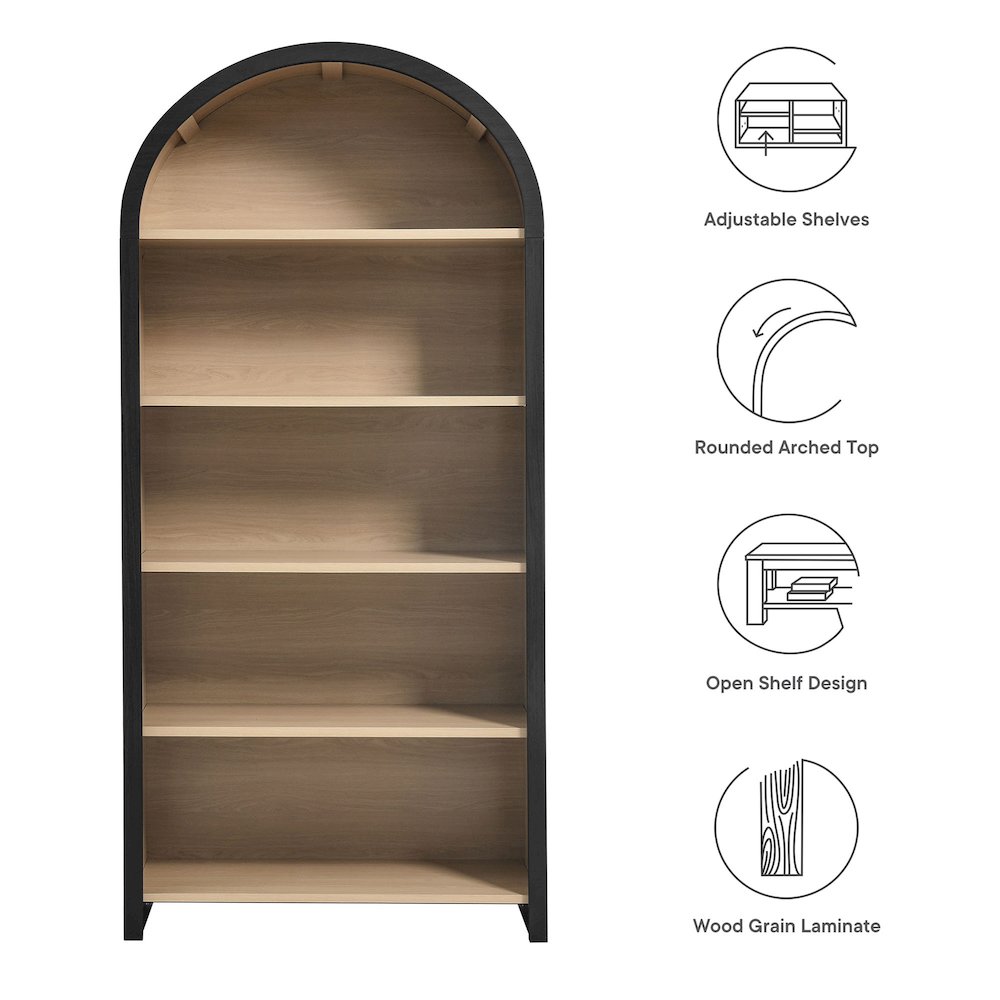 Evie Arched Wide Bookcase Display Cabinet. Picture 2