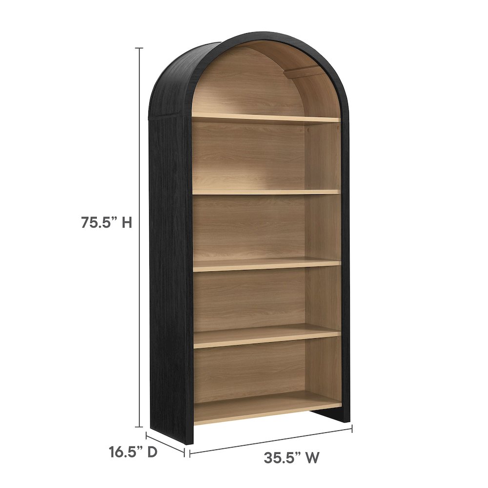 Evie Arched Wide Bookcase Display Cabinet. Picture 3