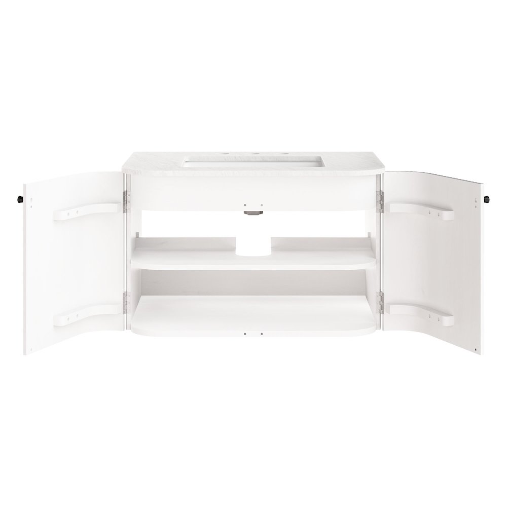 Zia 30" Wall-Mount Bathroom Vanity with Marble Sink. Picture 8