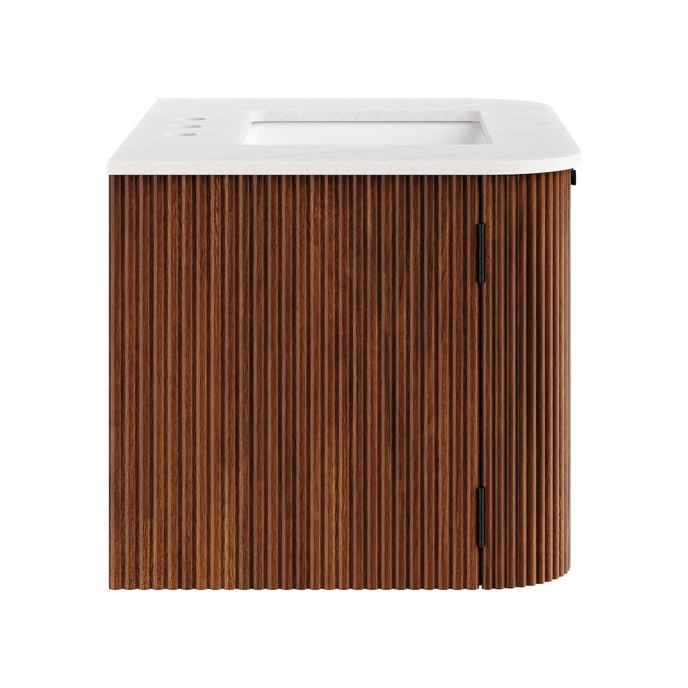 Zia 30" Wall-Mount Bathroom Vanity with Marble Sink. Picture 4