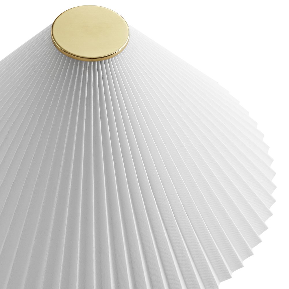 Cove Travertine Table Lamp With Pleated Shade. Picture 7