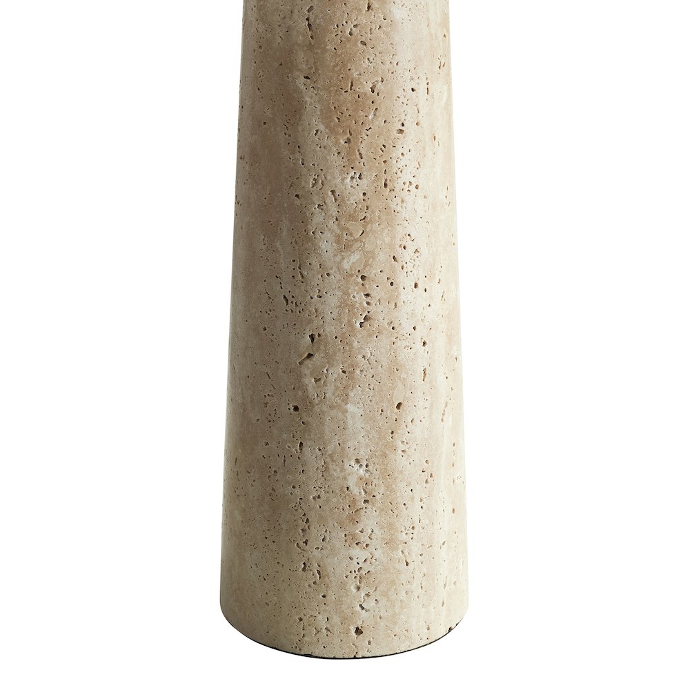 Cove Travertine Table Lamp With Pleated Shade. Picture 8