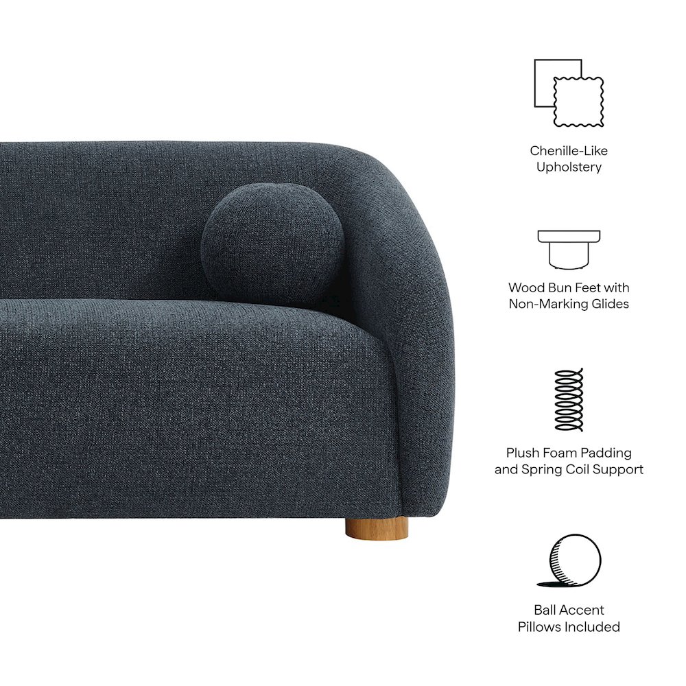 Holland 85" Chenille Fabric Sofa. Picture 2