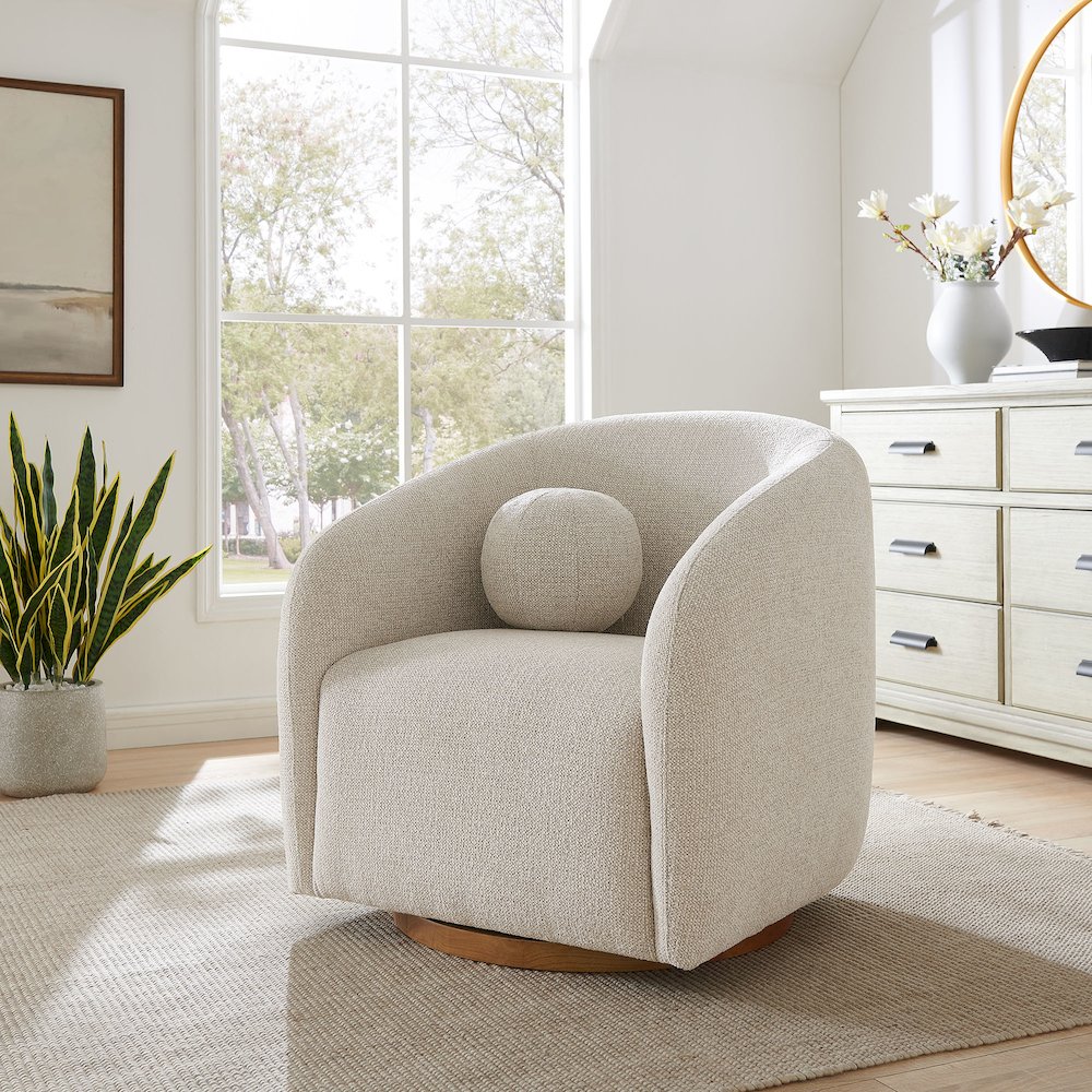 Holland Swivel Chenille Fabric Armchair. Picture 9