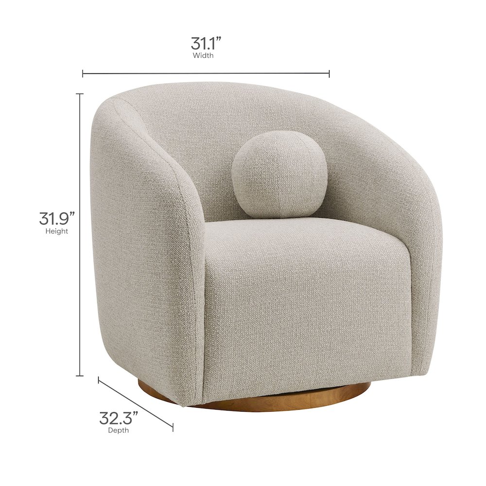 Holland Swivel Chenille Fabric Armchair. Picture 3