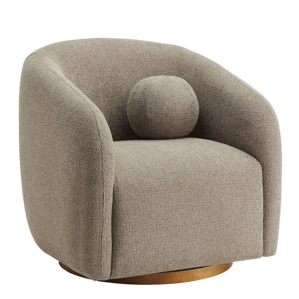 Holland Swivel Chenille Fabric Armchair. Picture 1