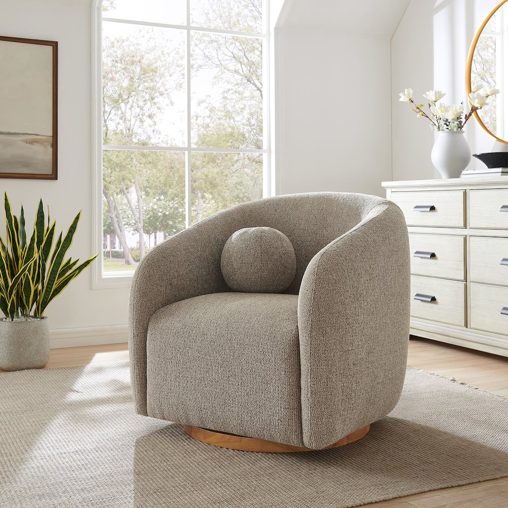Holland Swivel Chenille Fabric Armchair. Picture 9