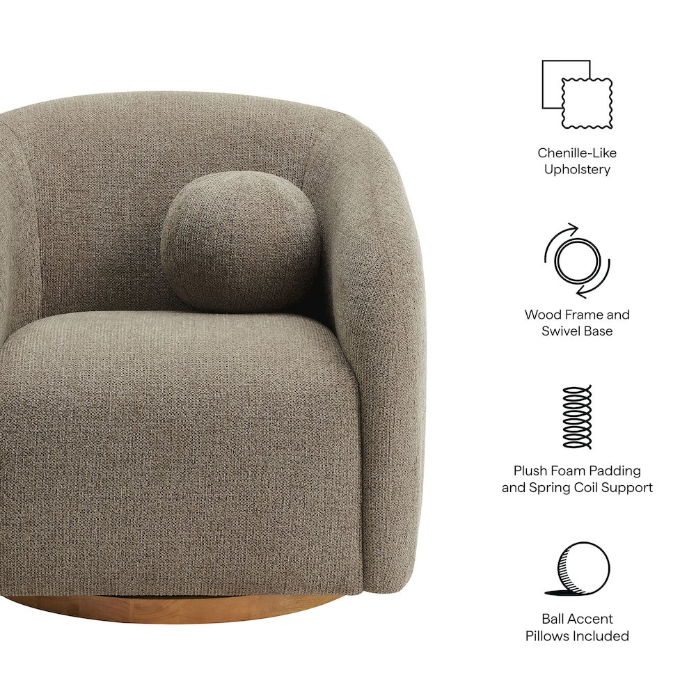 Holland Swivel Chenille Fabric Armchair. Picture 2