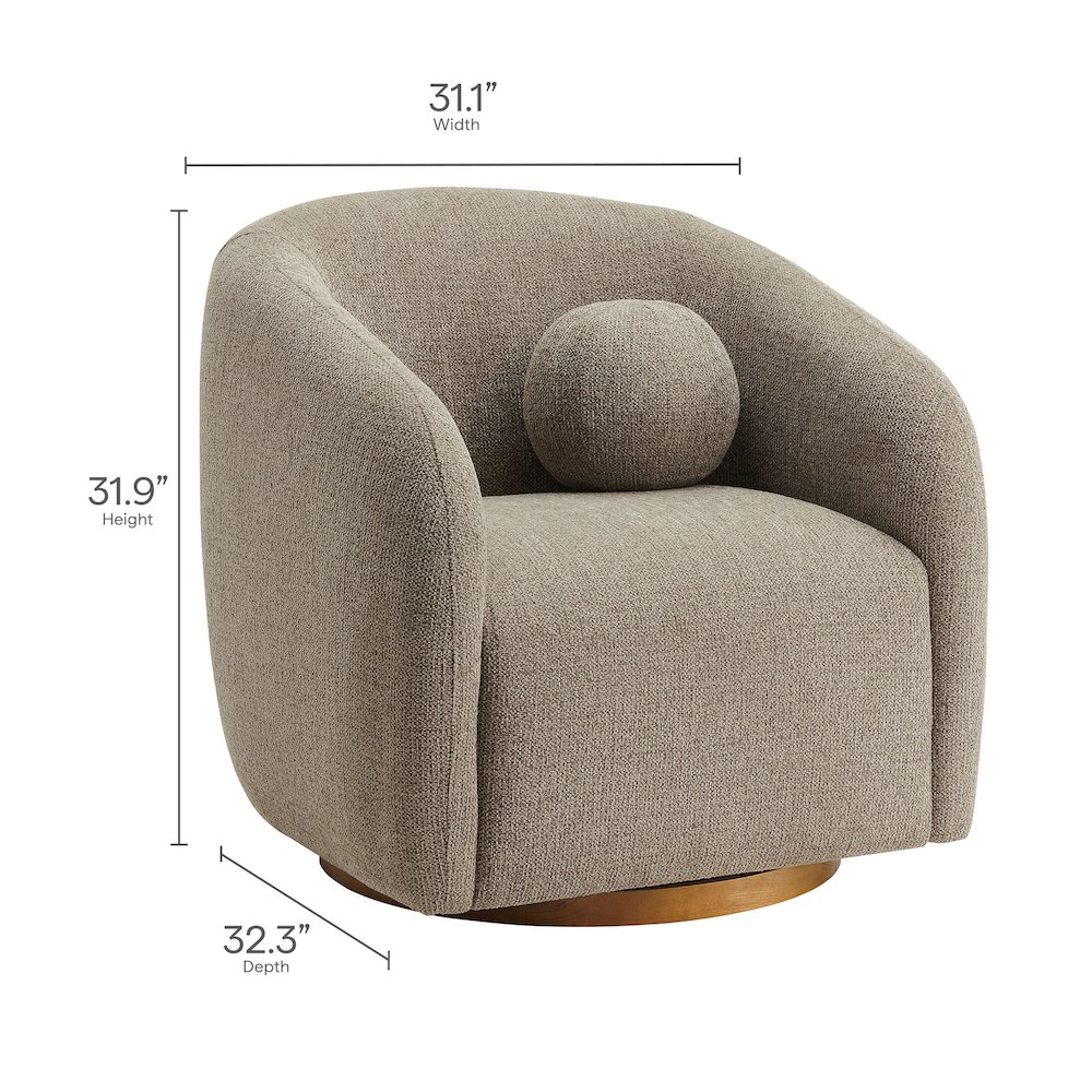 Holland Swivel Chenille Fabric Armchair. Picture 3