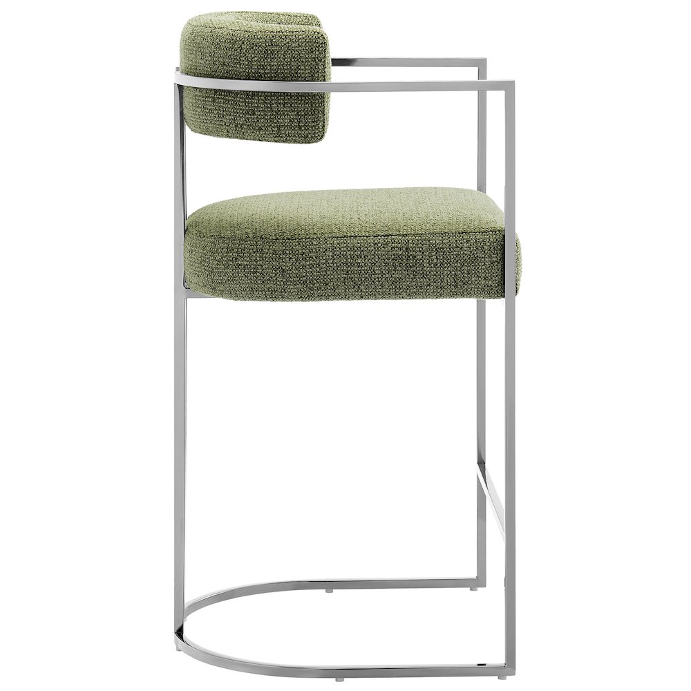 Huron Curved Back Fabric and Metal Counter Stool. Picture 5