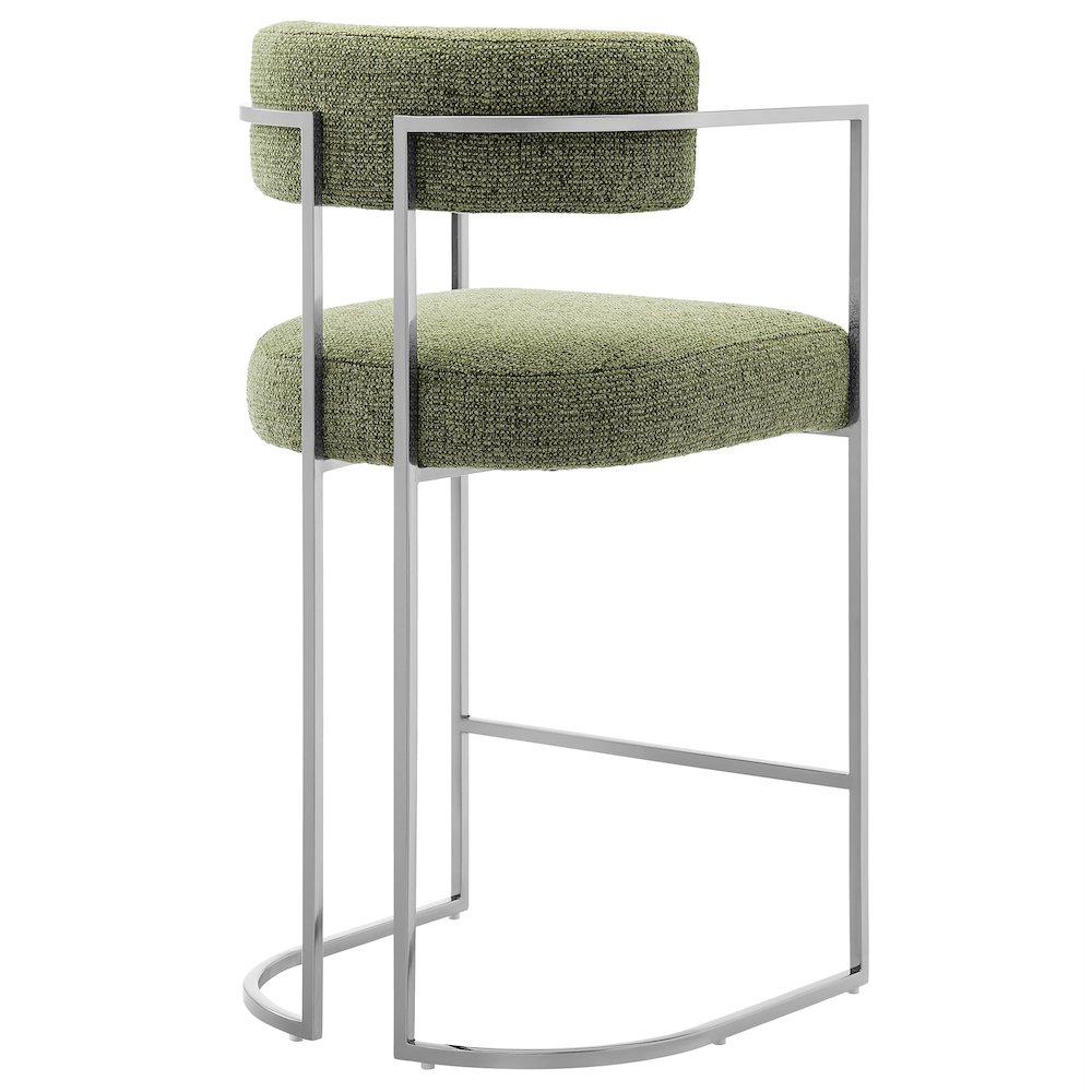 Huron Curved Back Fabric and Metal Counter Stool. Picture 6