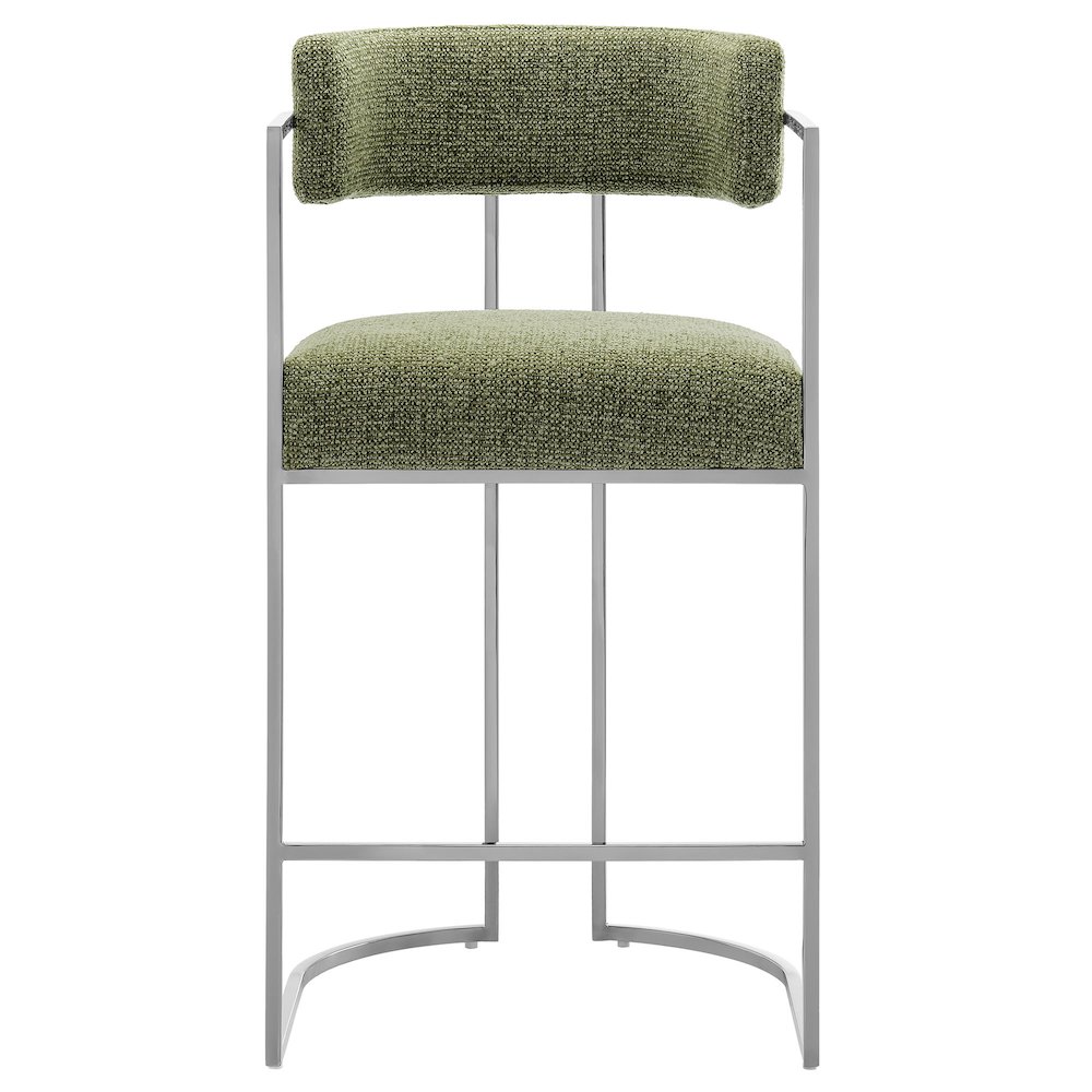 Huron Curved Back Fabric and Metal Counter Stool. Picture 7