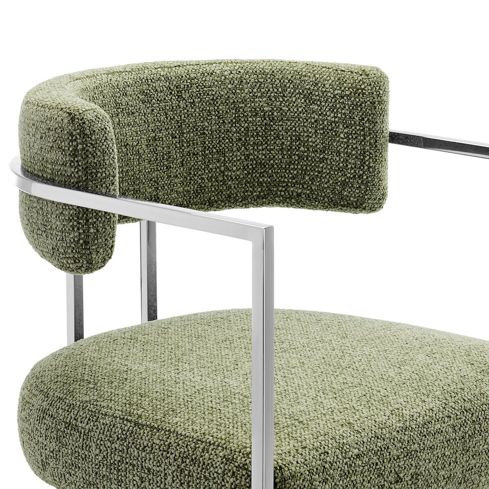 Huron Curved Back Fabric and Metal Counter Stool. Picture 8