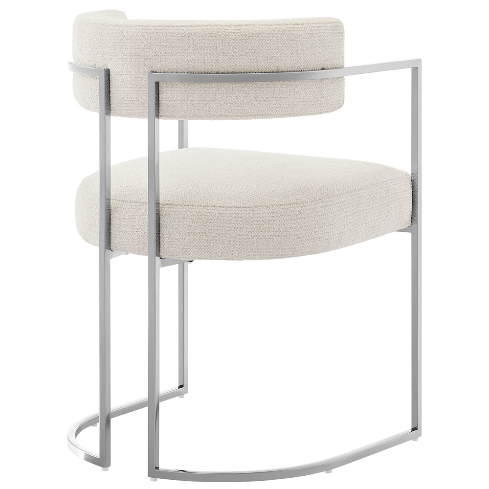 Huron Curved Back Fabric and Metal Dining Accent Chair. Picture 6