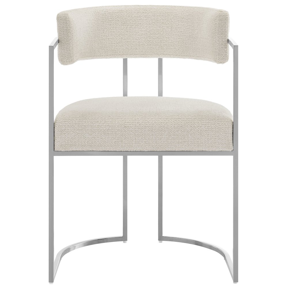 Huron Curved Back Fabric and Metal Dining Accent Chair. Picture 7