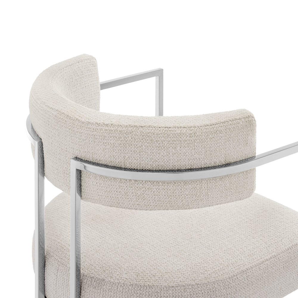 Huron Curved Back Fabric and Metal Dining Accent Chair. Picture 8