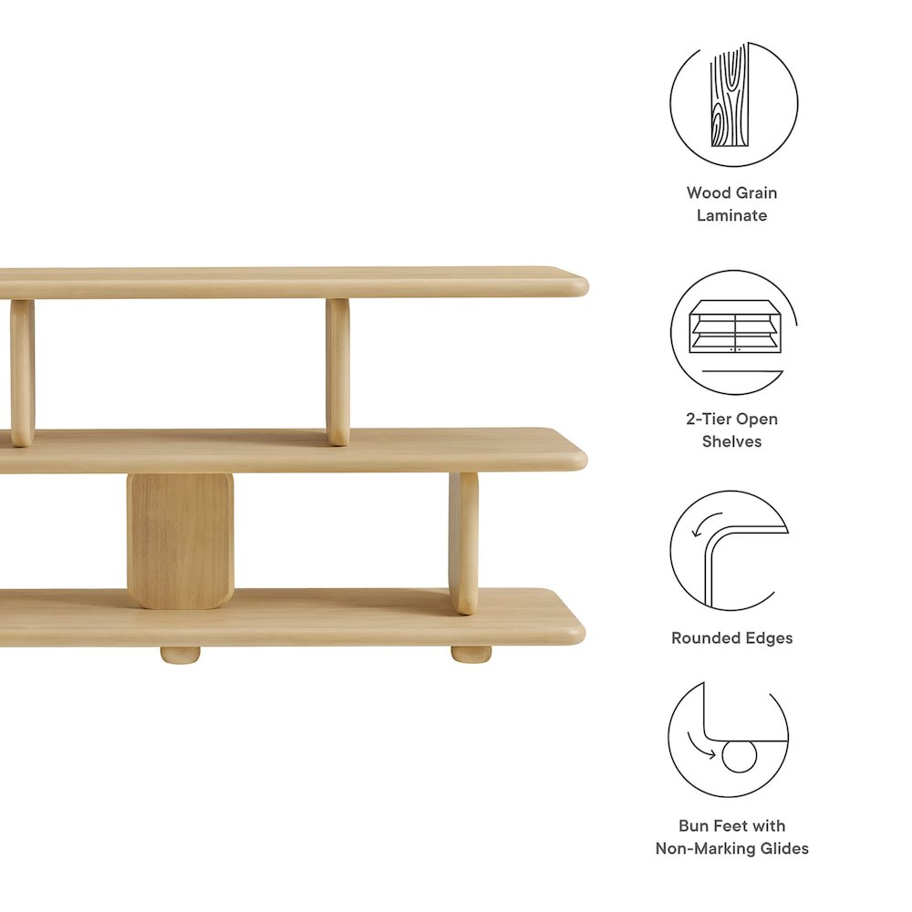 Lyle Sculptural 2-Tier Bookshelf. Picture 3