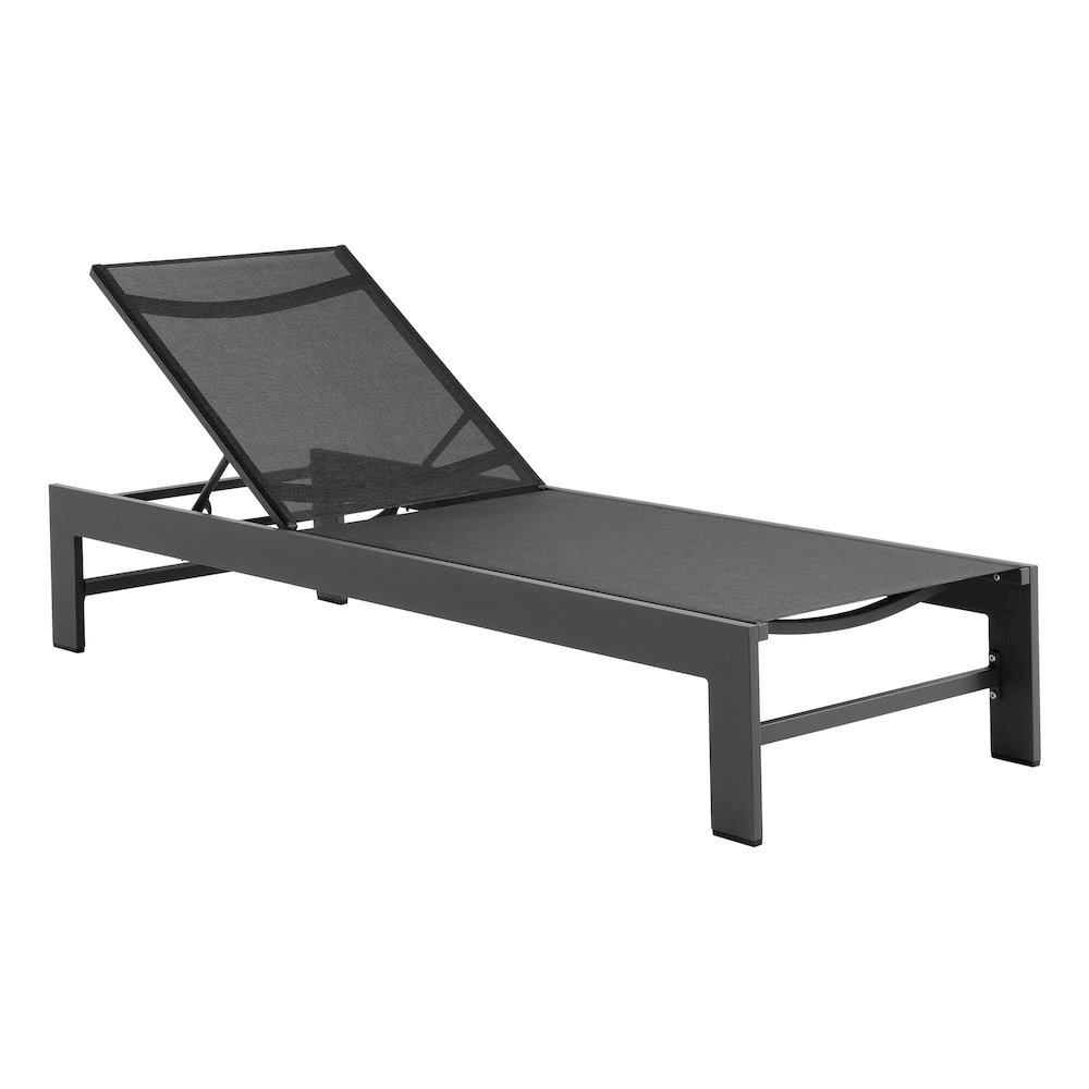 Tahoe Outdoor Patio Mesh and Aluminum Chaise Lounge. Picture 1