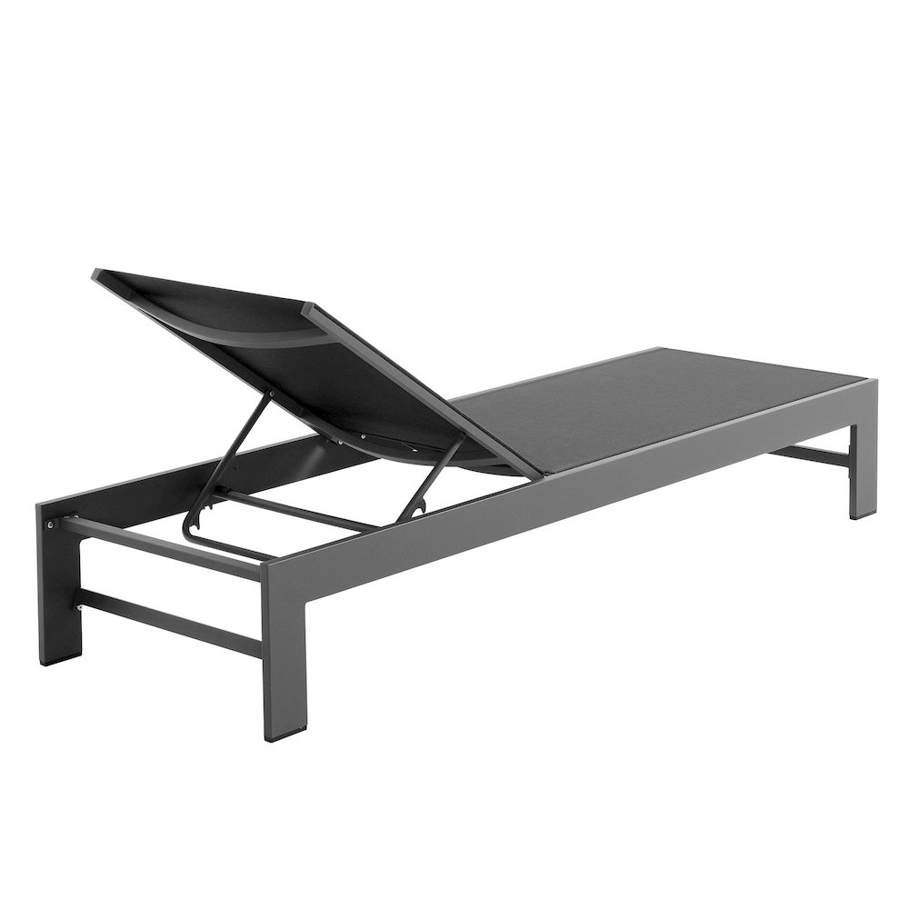 Tahoe Outdoor Patio Mesh and Aluminum Chaise Lounge. Picture 5