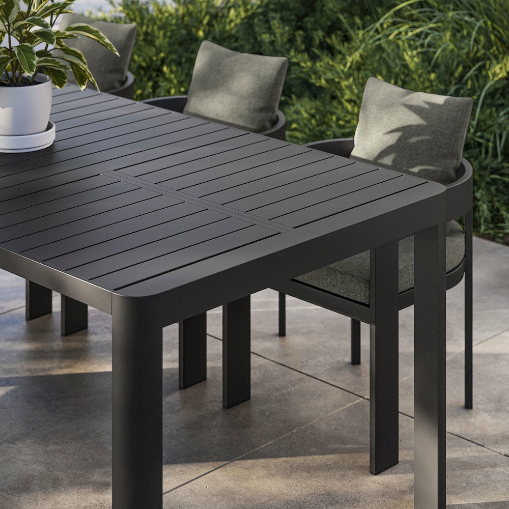 Tahoe Outdoor Patio Aluminum Extendable Dining Table. Picture 10