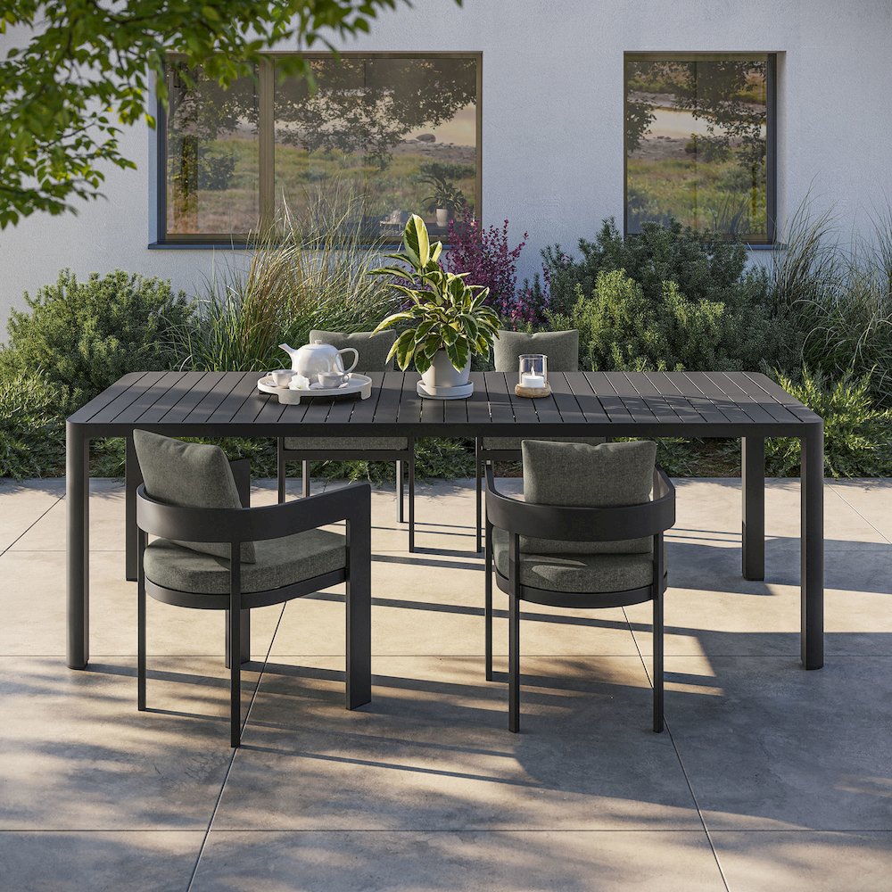 Tahoe Outdoor Patio Aluminum Extendable Dining Table. Picture 9