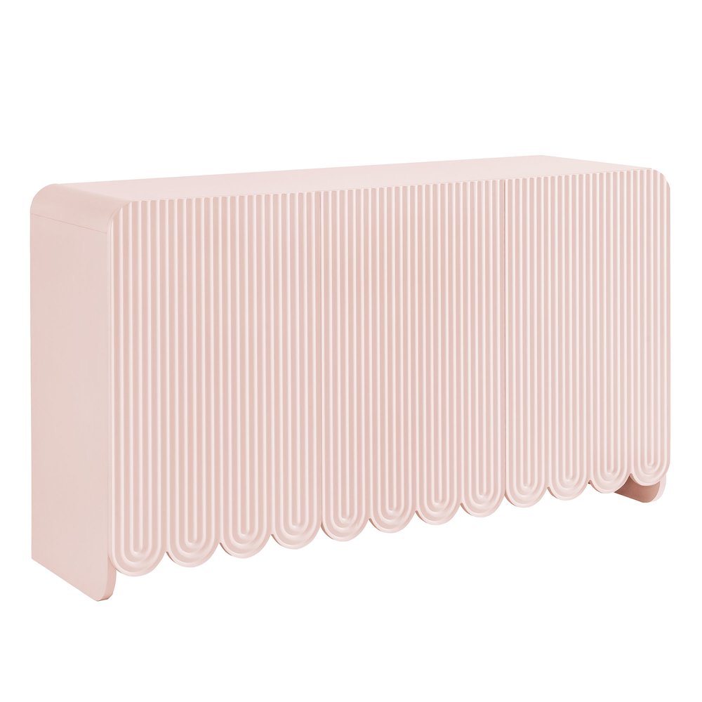 Dahlia Fluted and Scalloped Sideboard Storage Cabinet. Picture 1