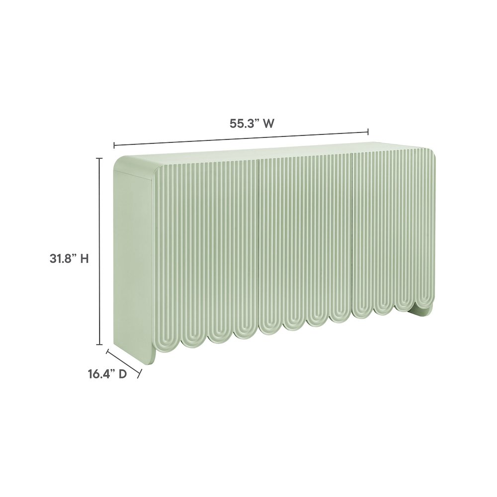 Dahlia Fluted and Scalloped Sideboard Storage Cabinet. Picture 2