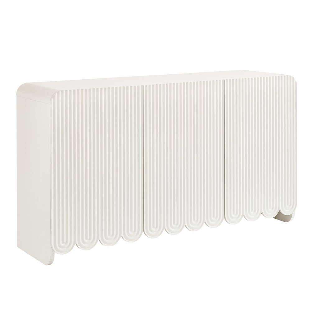 Dahlia Fluted and Scalloped Sideboard Storage Cabinet. Picture 1