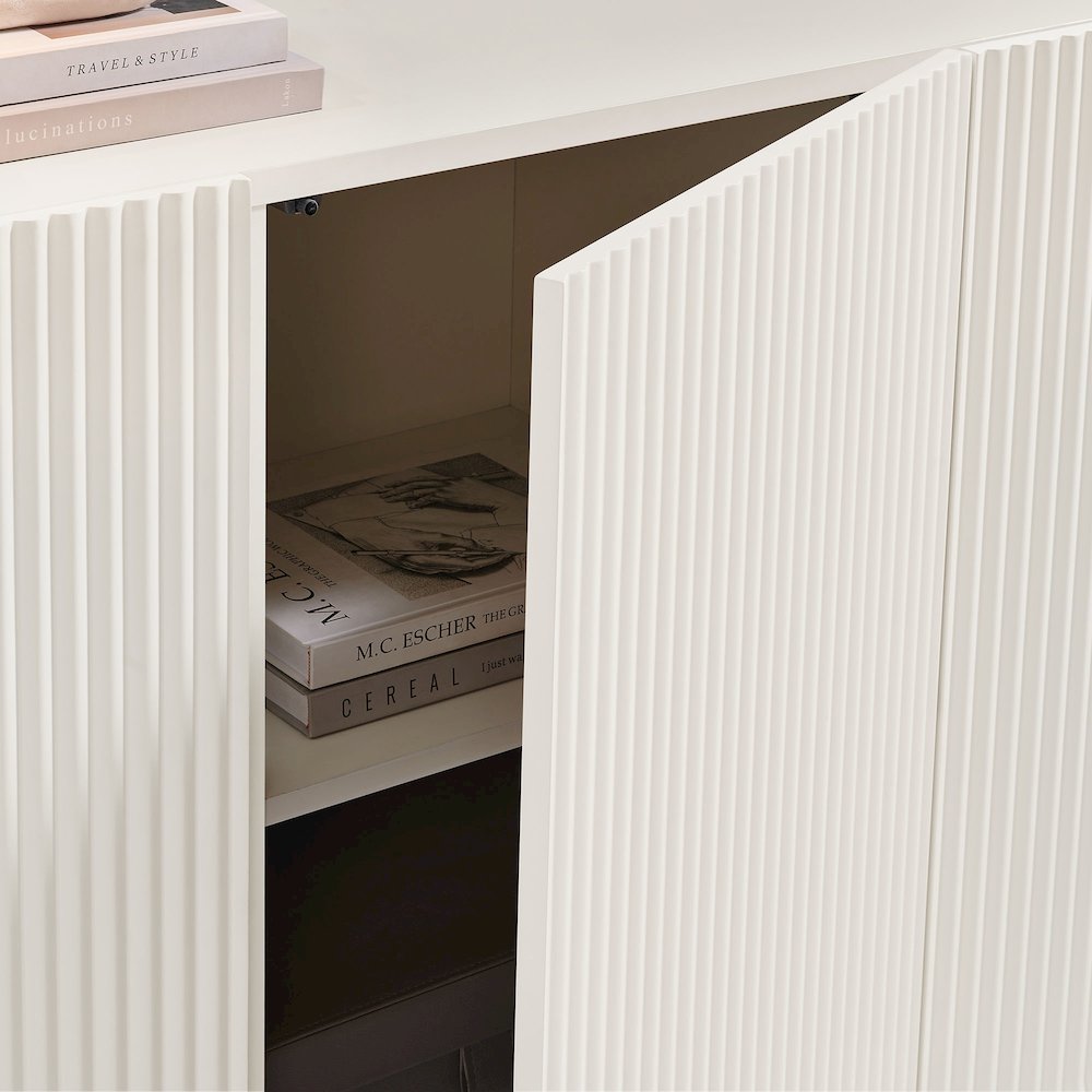 Dahlia Fluted and Scalloped Sideboard Storage Cabinet. Picture 9