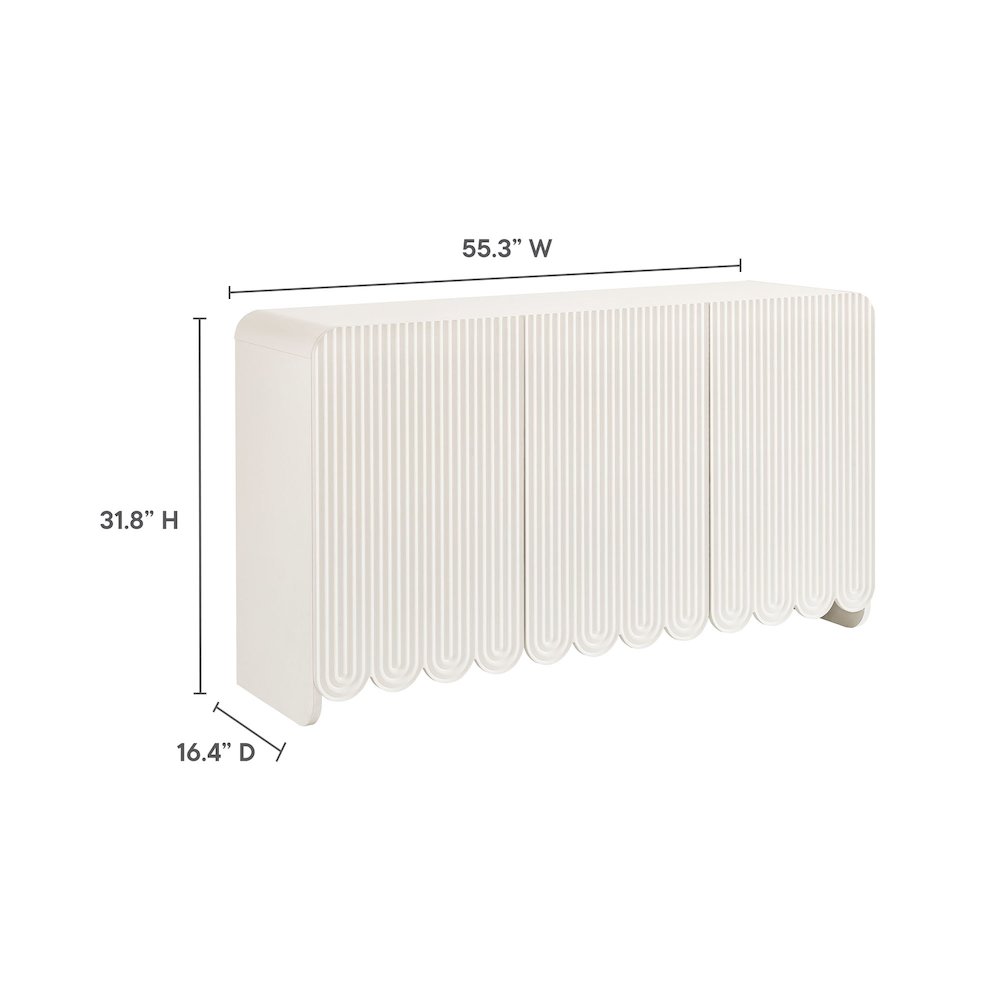 Dahlia Fluted and Scalloped Sideboard Storage Cabinet. Picture 2