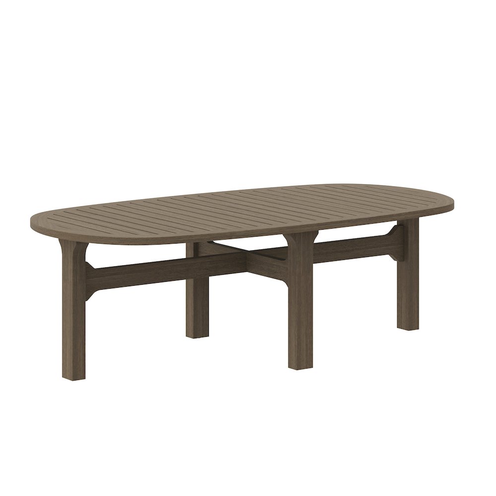 Saratoga Oval Outdoor Patio Teak Wood Coffee Table. Picture 1