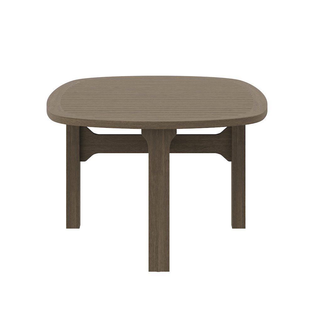 Saratoga Oval Outdoor Patio Teak Wood Coffee Table. Picture 4
