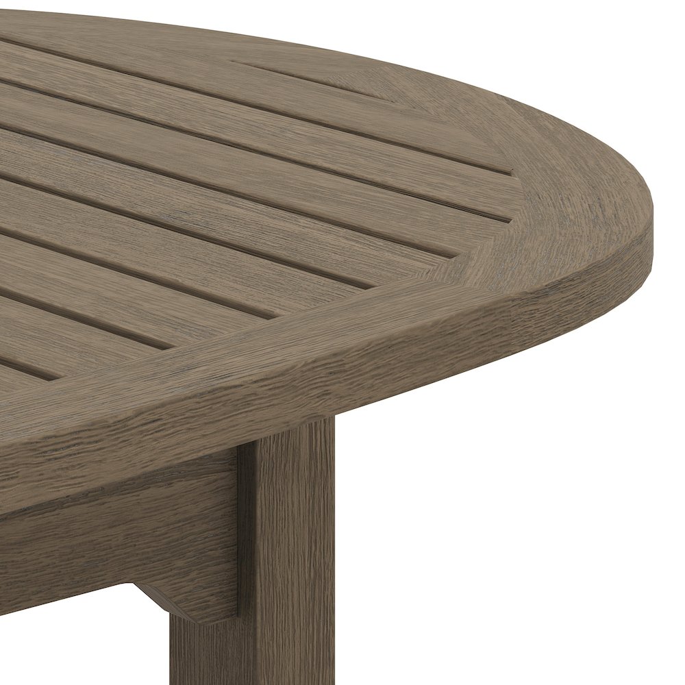 Saratoga Oval Outdoor Patio Teak Wood Coffee Table. Picture 7