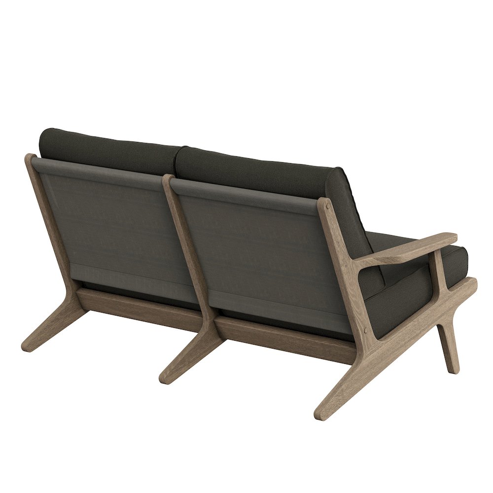 Saratoga Outdoor Patio Teak Wood Loveseat. Picture 5