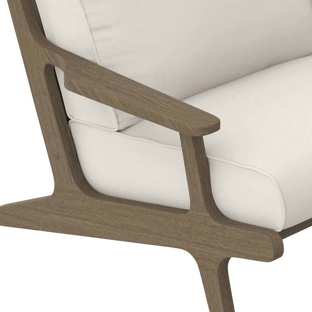 Saratoga Outdoor Patio Teak Wood Armchair. Picture 7