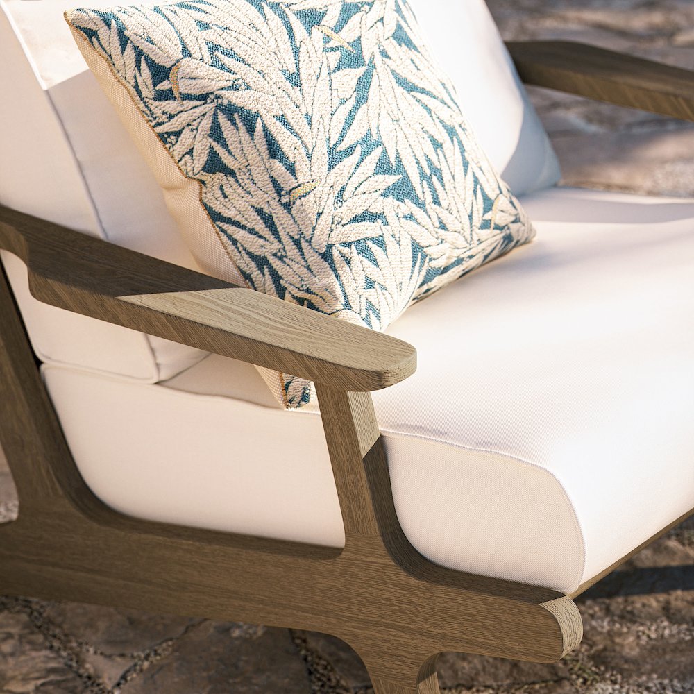 Saratoga Outdoor Patio Teak Wood Armchair. Picture 10