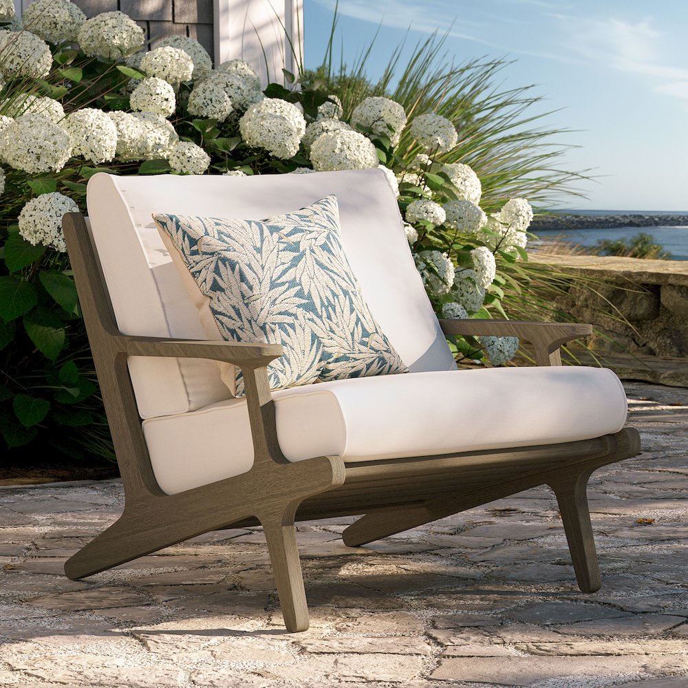 Saratoga Outdoor Patio Teak Wood Armchair. Picture 9
