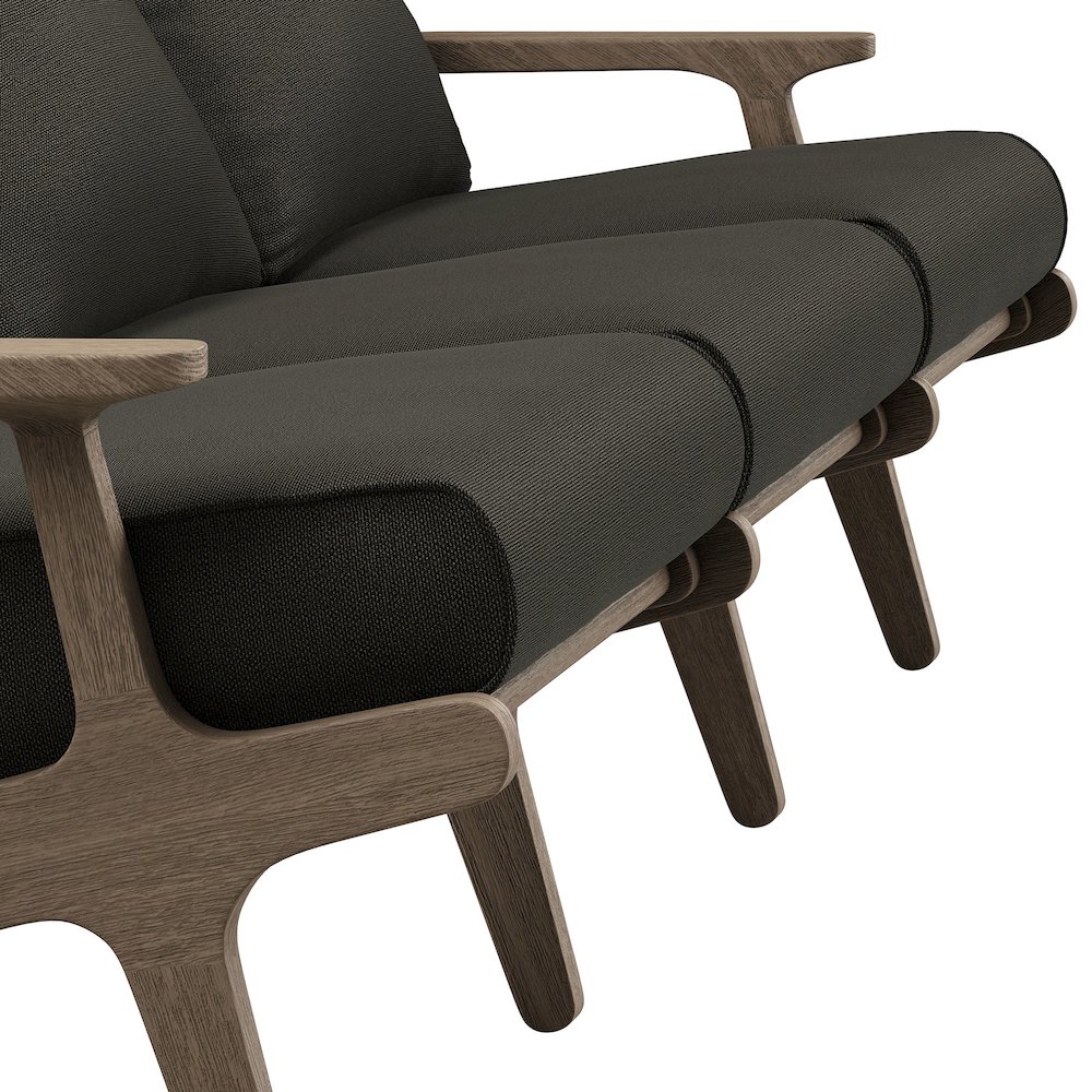 Saratoga Outdoor Patio Teak Sofa. Picture 7