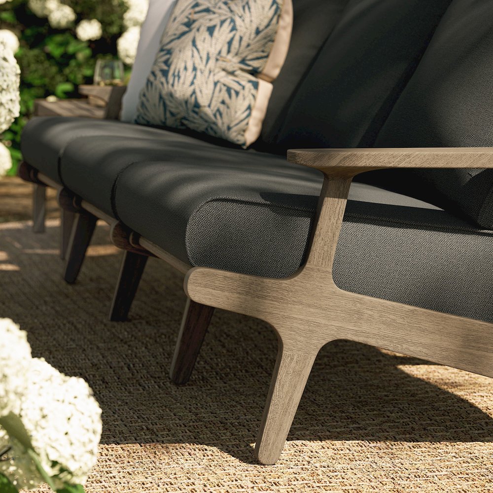 Saratoga Outdoor Patio Teak Sofa. Picture 9