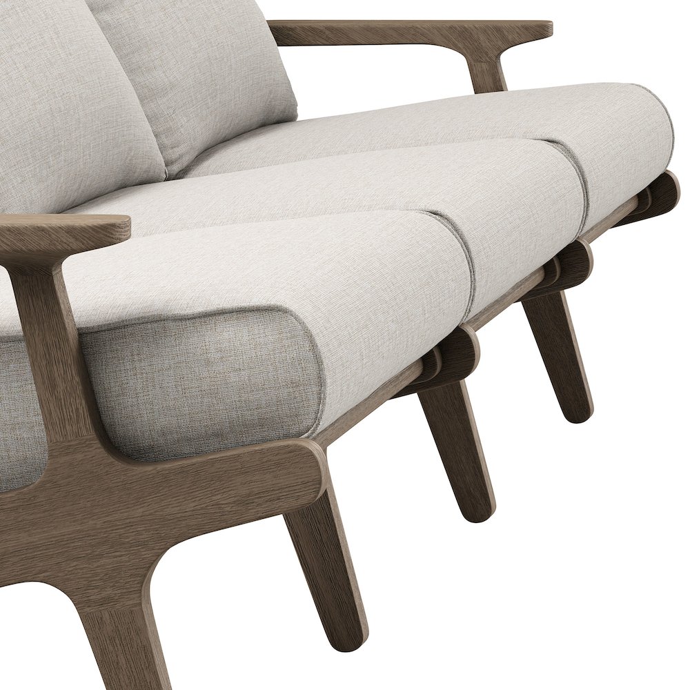 Saratoga Outdoor Patio Teak Sofa. Picture 7