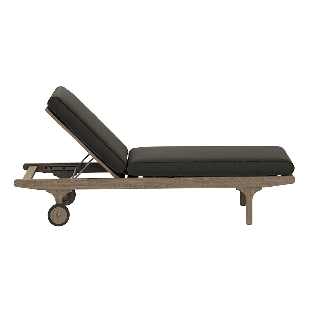 Saratoga Outdoor Patio Teak Chaise Lounge Chair. Picture 4