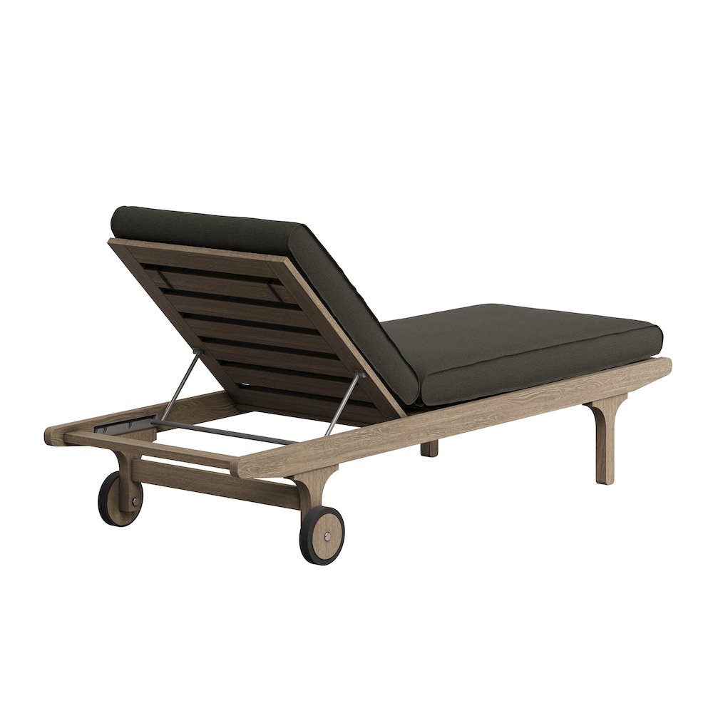 Saratoga Outdoor Patio Teak Chaise Lounge Chair. Picture 5