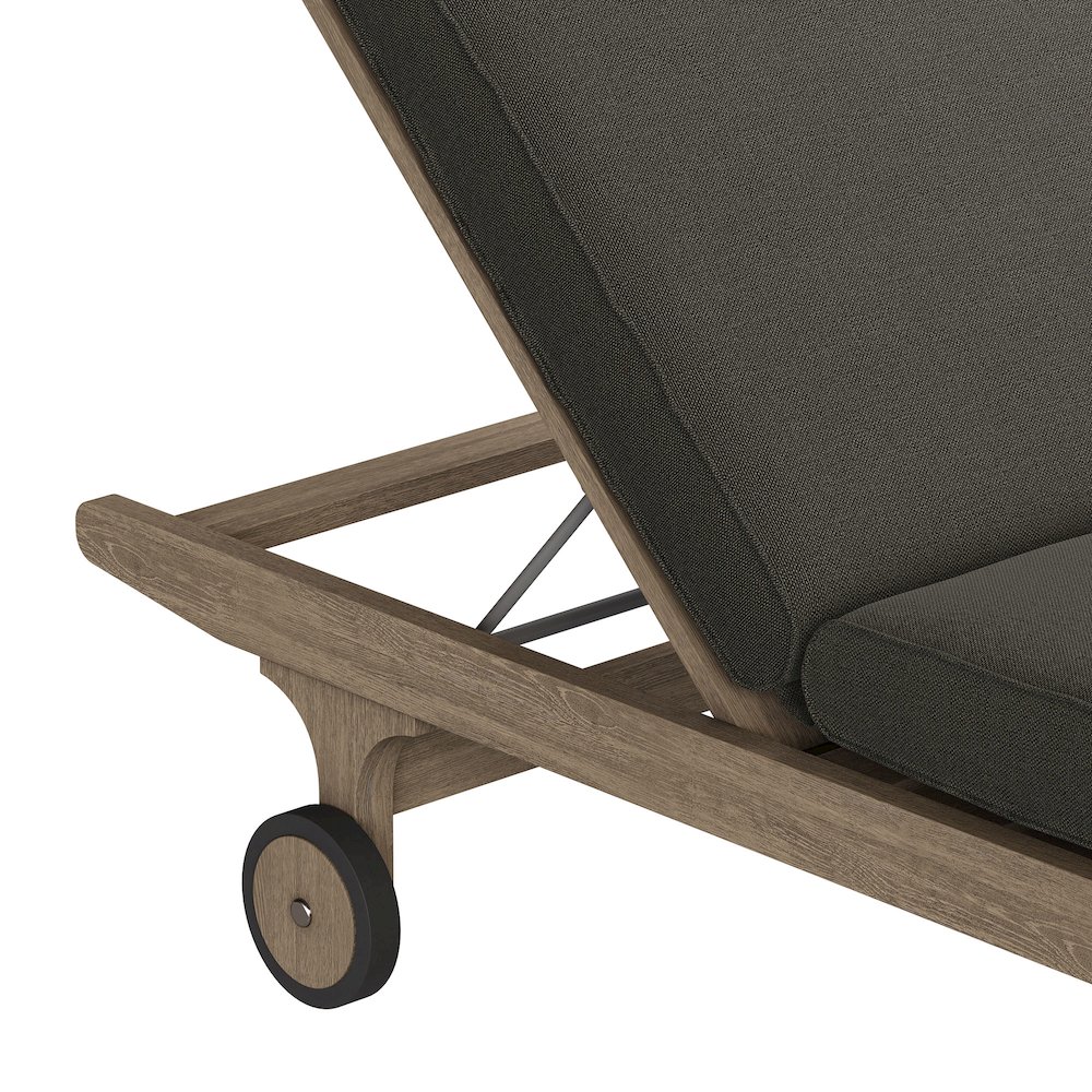 Saratoga Outdoor Patio Teak Chaise Lounge Chair. Picture 7