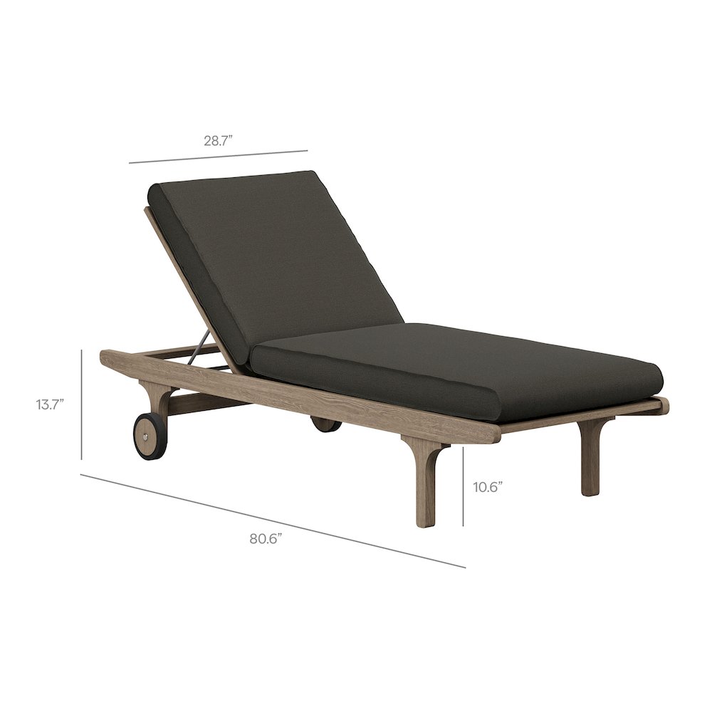 Saratoga Outdoor Patio Teak Chaise Lounge Chair. Picture 3