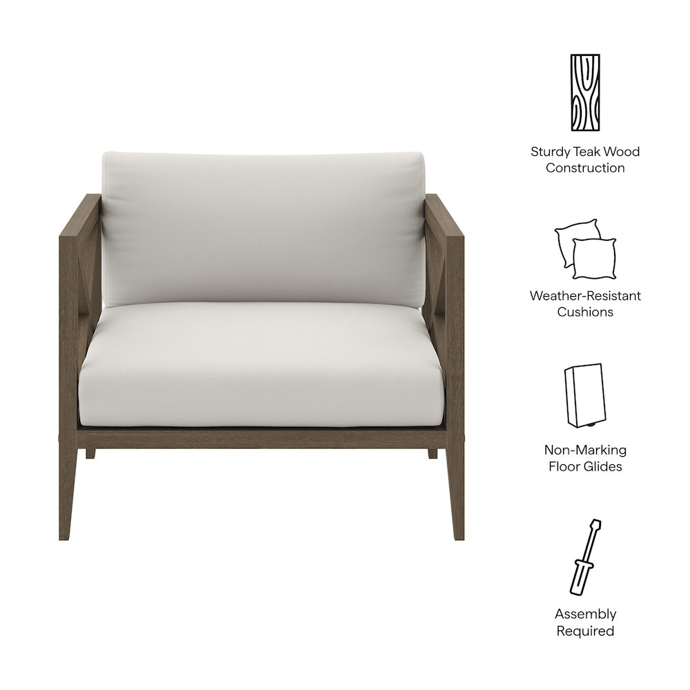 Northlake Outdoor Patio Teak Armchair. Picture 3