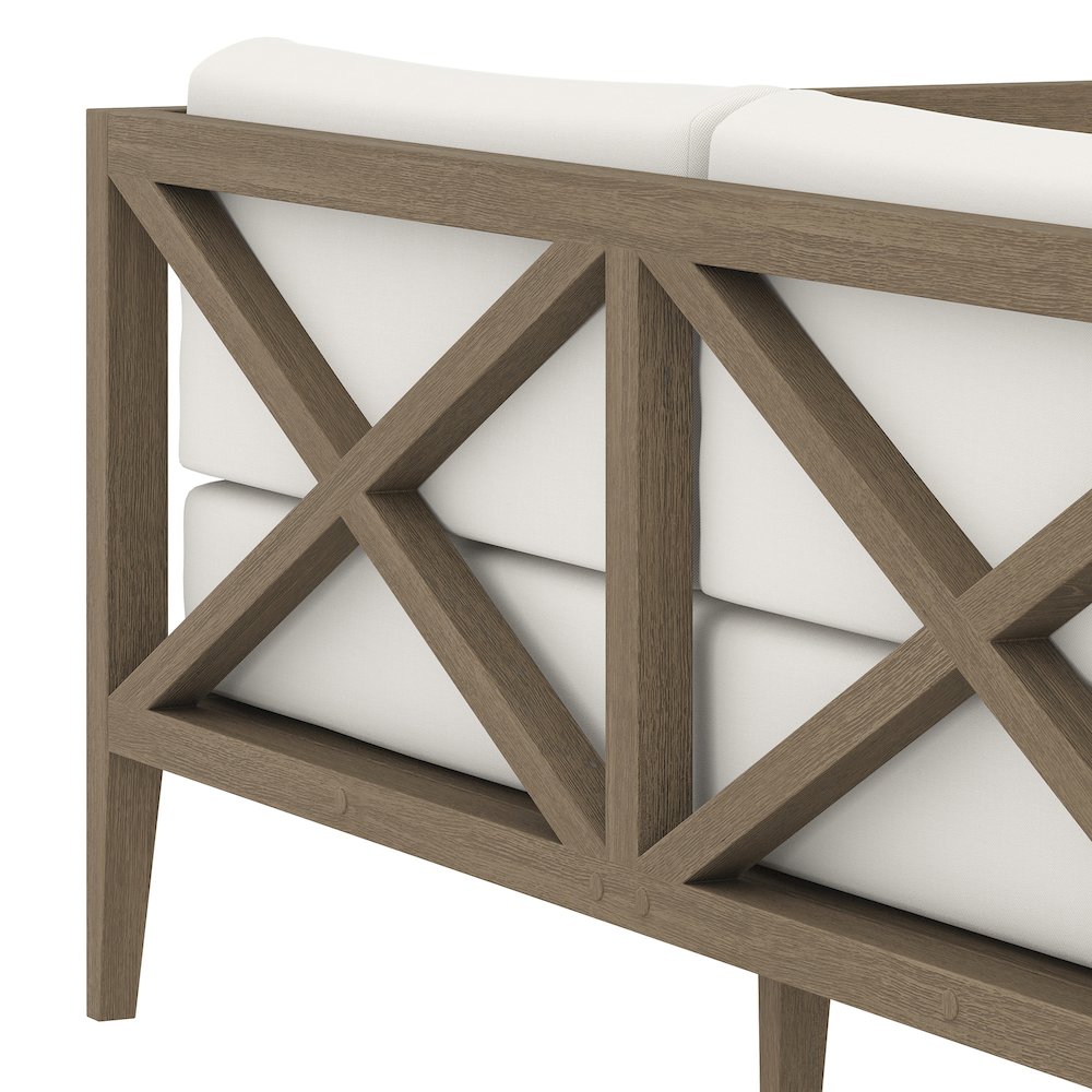 Northlake Outdoor Patio Teak Loveseat. Picture 7