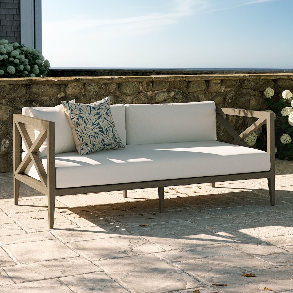 Northlake Outdoor Patio Teak Loveseat. Picture 9