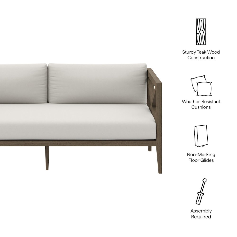 Northlake Outdoor Patio Teak Loveseat. Picture 3